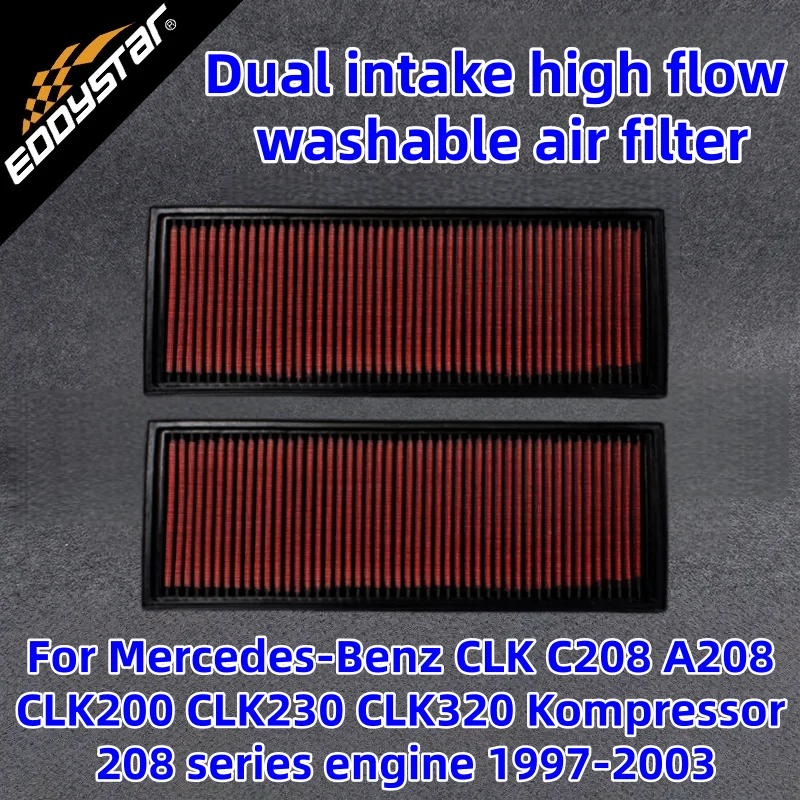 

For Mercedes-Benz CLK C208 A208 CLK200 CLK230 CLK320 Kompressor 208 series engine 1997-2003 High Flow Sport Washable Air Filter