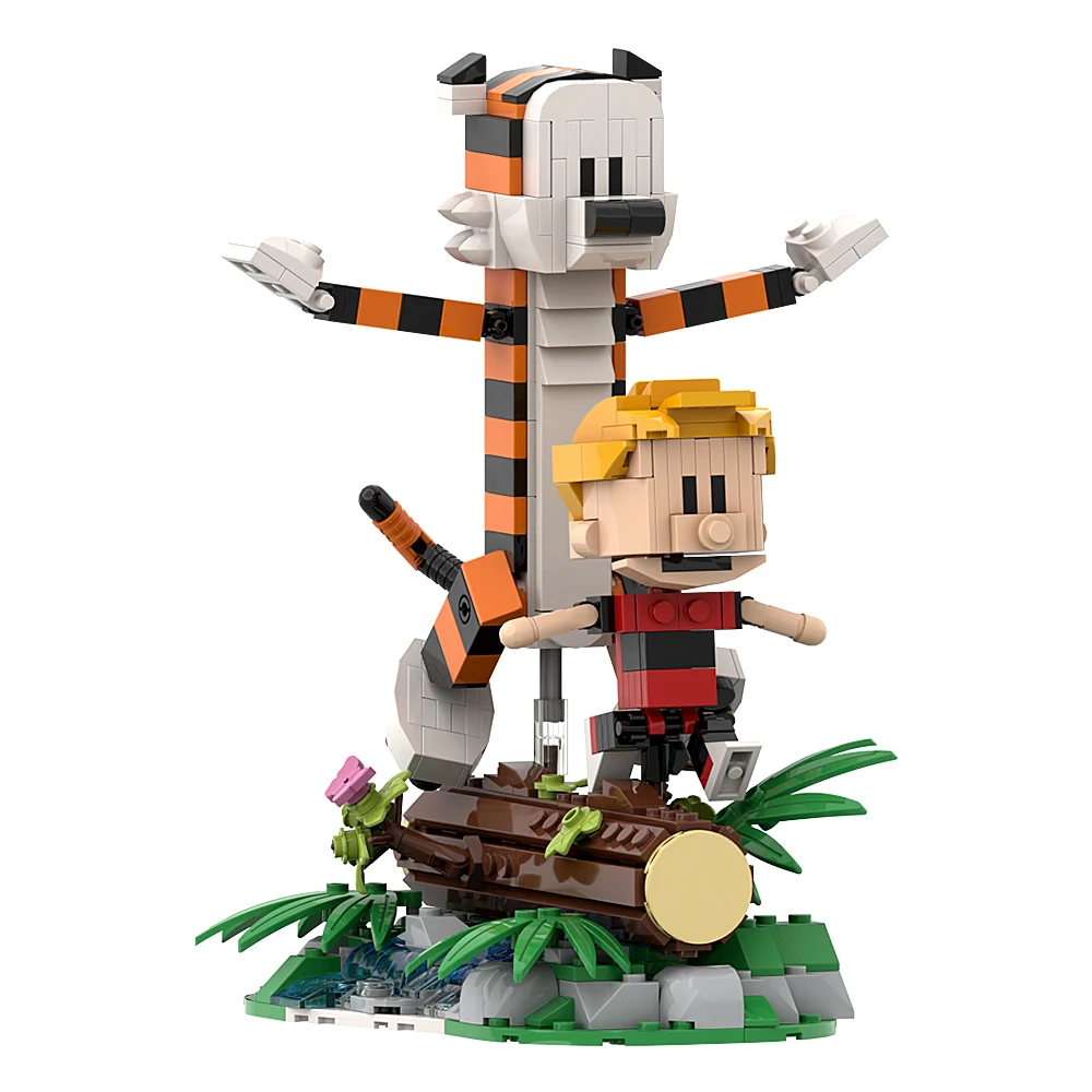 Moc Calvined and Hobbes Building Blocks Classic Comic Book Figure DIY Model Bricks Children Educational Toys Collect gifts