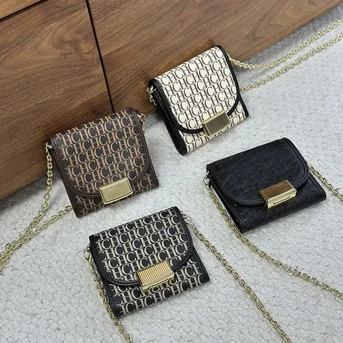 Bolso cruzado compacto para mujer, bolso de marca exquisita para mujer, bolso con cadena, estampado de letras, diseño de nicho ligero de lujo, moda elegante
