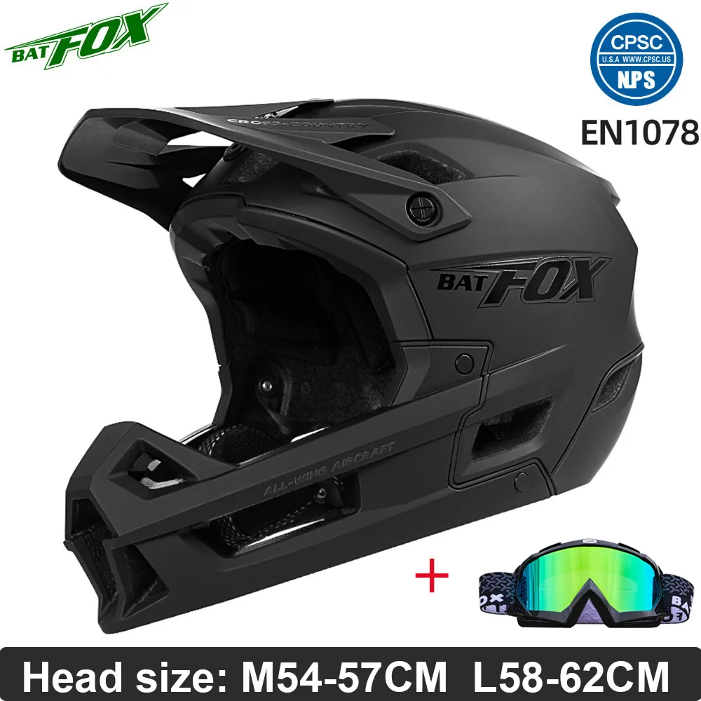 

Batfox full face bicycle helmet mtb high quality Downhill mountain cycling helmet men women bike visor helmet casco bicicleta