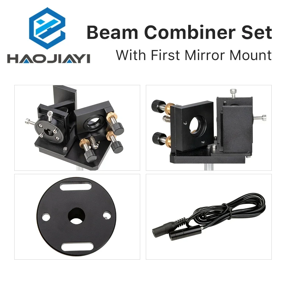 Set Penggabung Sinar 25Mm Penggabung Sinar Laser + Dudukan Cermin + Penunjuk Merah Laser untuk Mesin Pemotong Ukiran Laser CO2