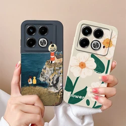 For Infinix Note 40 Cases Lovely Dinosaur Liquid Silicone Soft Cover For Infinix Note 40 Pro 4G 5G Note 40 Pro+ Prevalent Funda