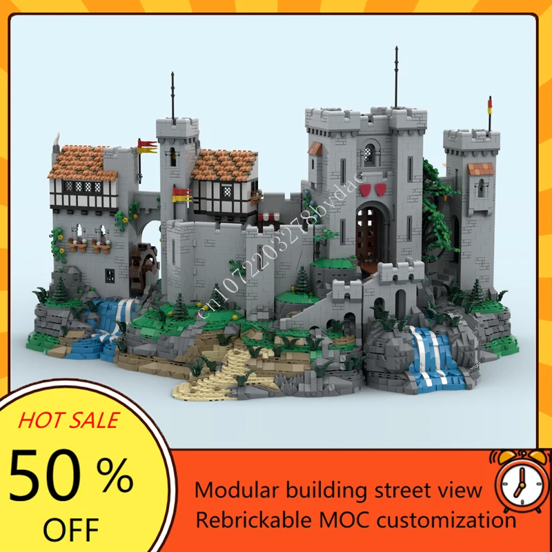 9059 Uds. MOC Castillo Medieval modelo de bloques de construcción Castillo del Caballero León base mejora ladrillo técnico DIY Set juguete para regalos de vacaciones