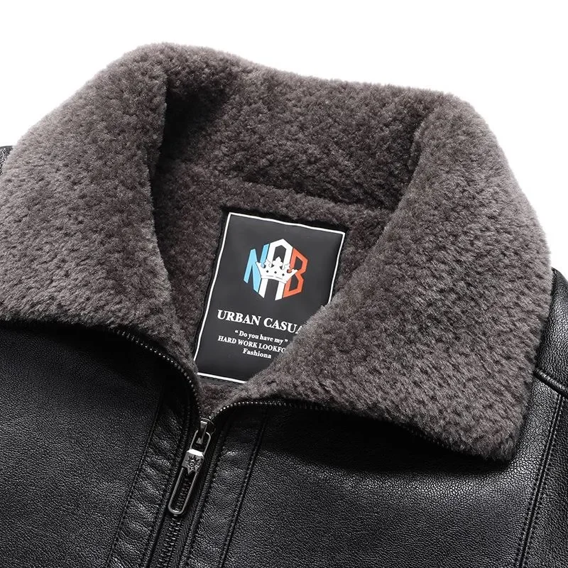 Ledermantel Herren Kleidung Pelzjacke Bomber Mode Lässig Windjacke Frühling und Herbst Hot Outwear Stehen Militär Stickerei