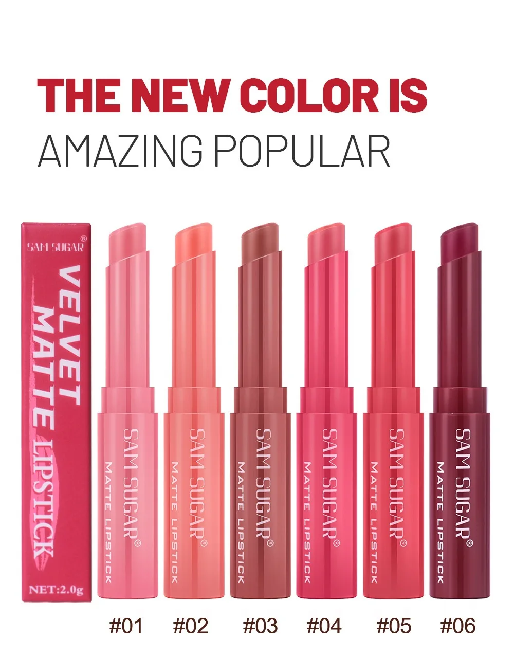 6-color Lipstick Pen Satin Matte Angled Rotating Moisturizing Lipstick Long-lasting Waterproof Easy-to-applied Lipstick