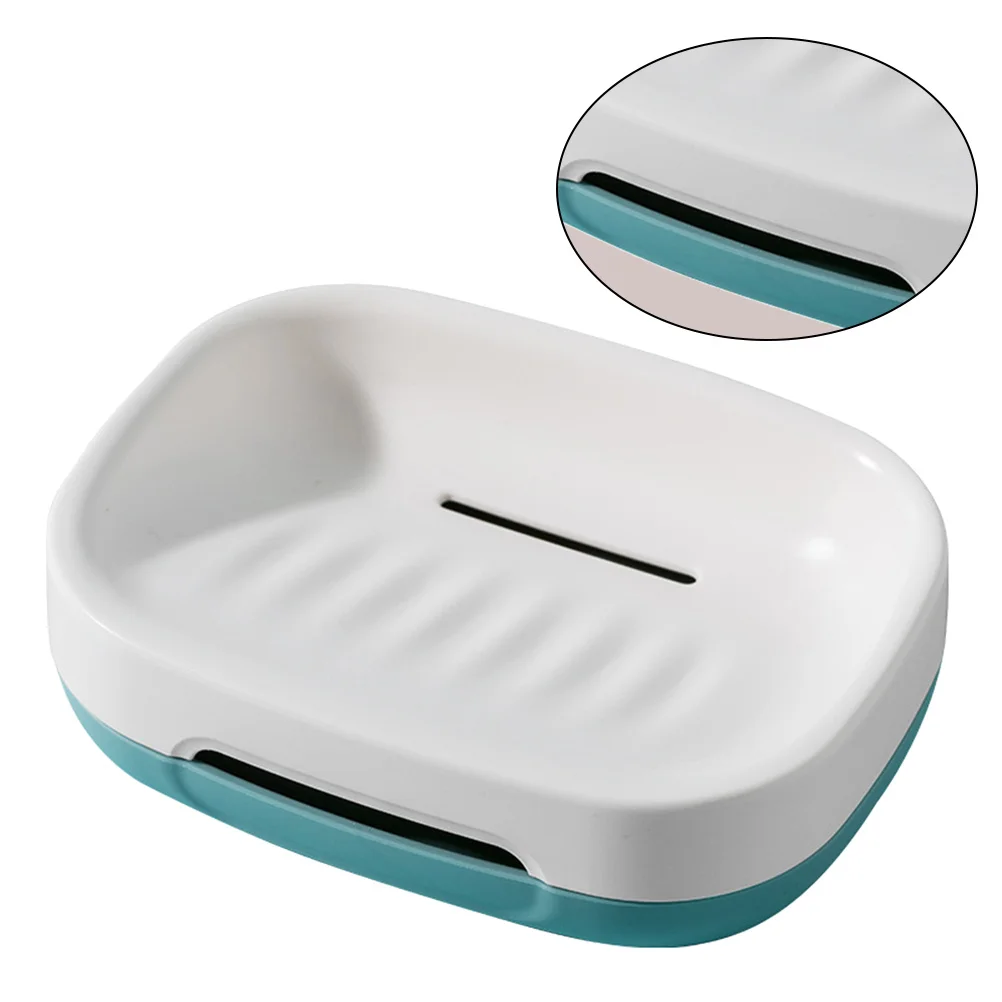 

Plastic Soap Case Double Layer Soap Box Portable Soap Rack Soap Drainer Case Bathroom Soap Holder for Home Bathroom (Assorted Co
