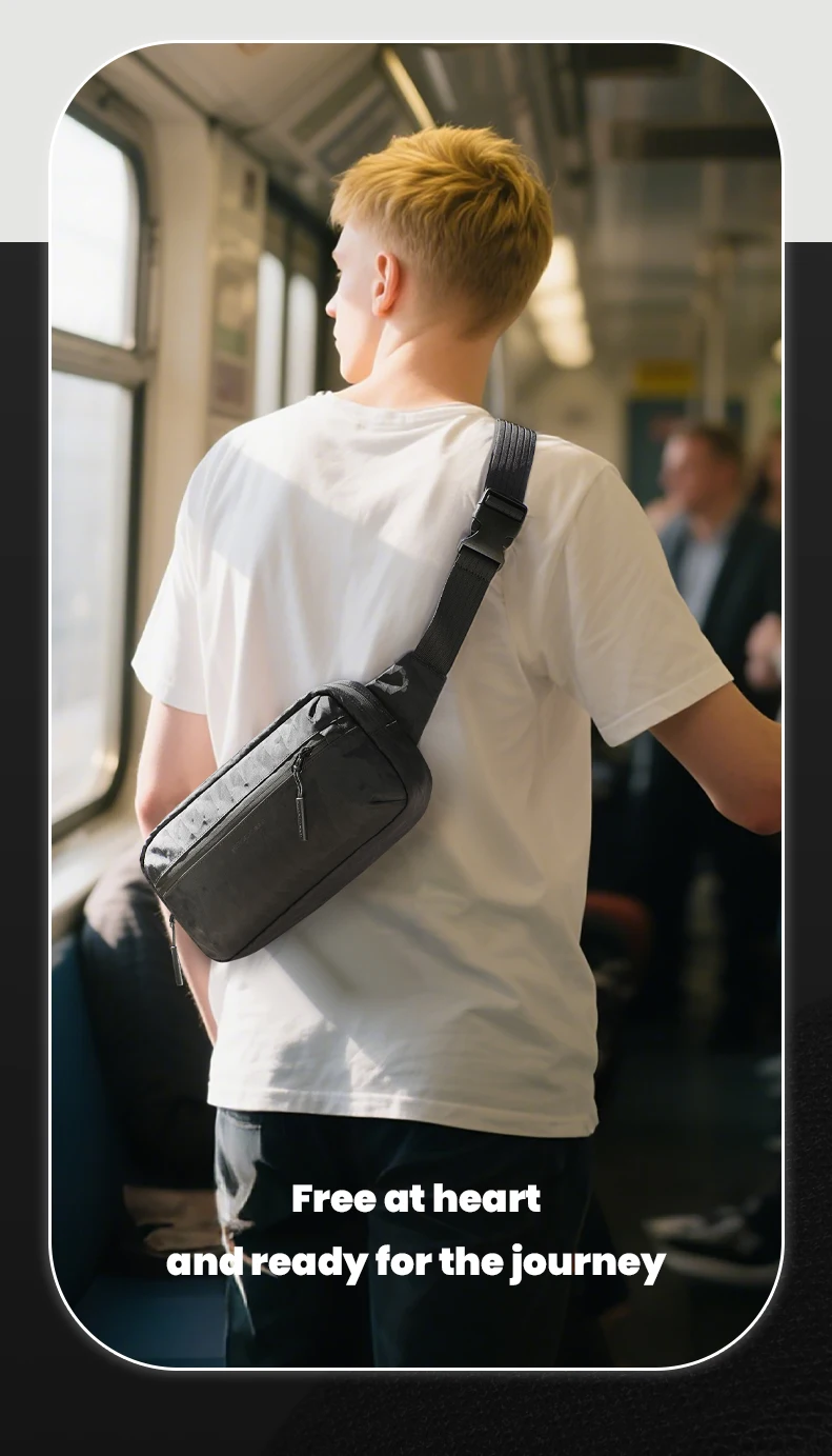 Heroic Knight Kleine Umhängetasche für Herren, leicht, wasserdicht, X-Pac-Stoff, Brust-Umhängetasche, lässig, Sport, Wandern, Hüfttasche – Detail 14