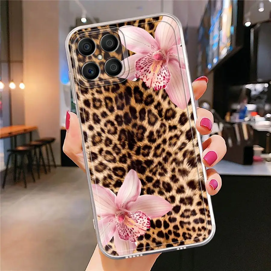 Case for Honor X7b X8b X8 90 Lite X9b X9a X8a Soft Phone Cover Premium Leopard Print