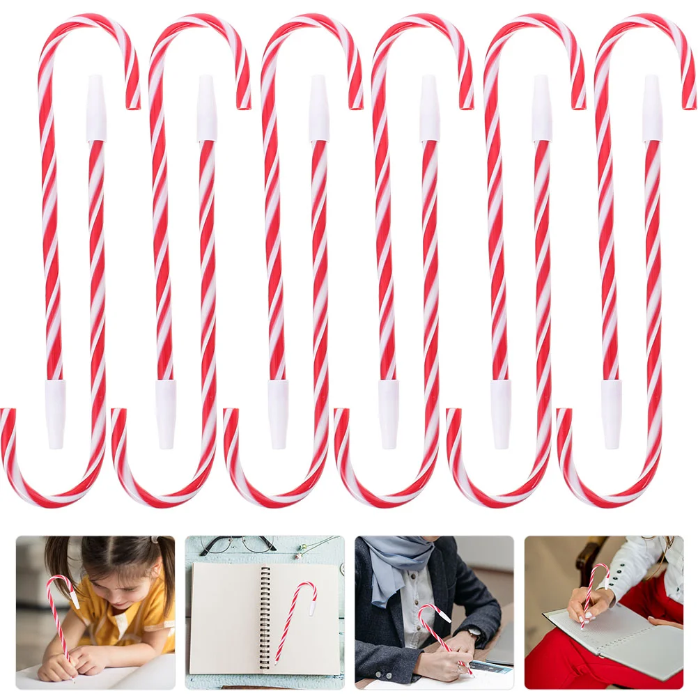 

16 Pcs Christmas Cane Pen Pens Candy Modeling Biscuit Classic Xmas Gifts Plastic