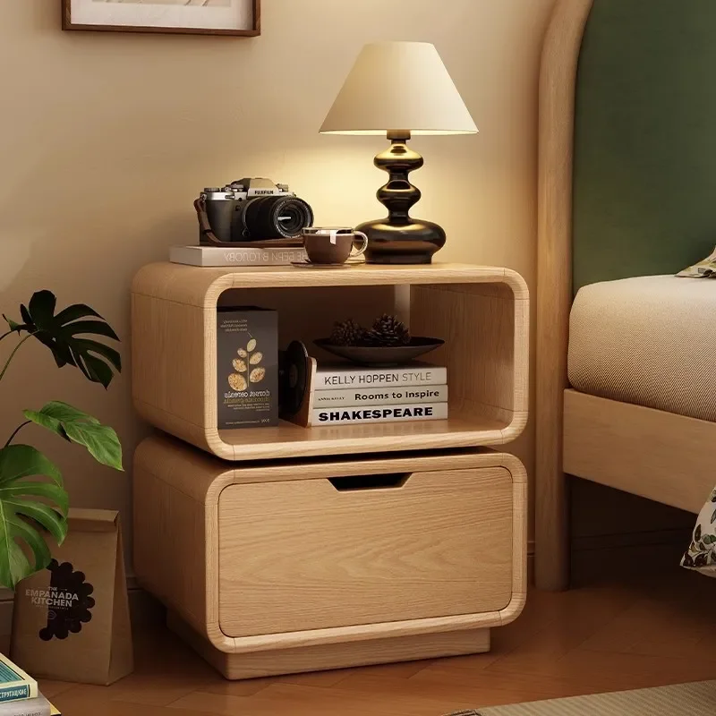 for Cabinet Small Locker Simple Household Bedside Cabinet Floor to Ceiling Sofa Side Cabinet Rotating Bedroom Solid Wood