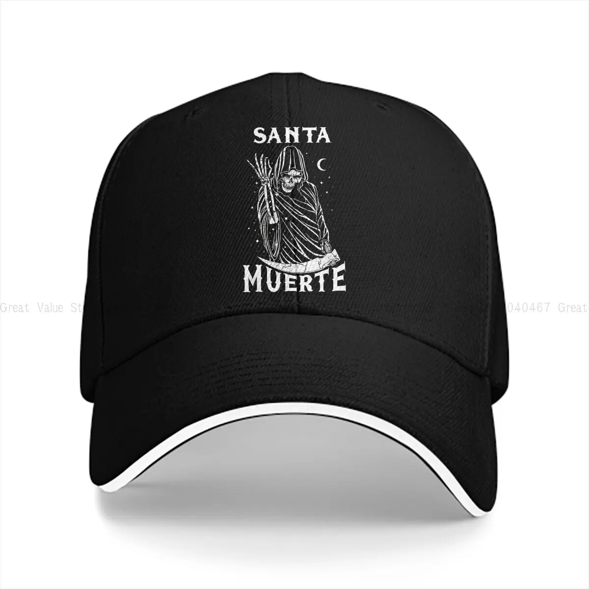 Santa Muerte Multicolor Hat Peaked Men's Cap Skeleton Skull Death Mexico Personalized Visor Protection Hats