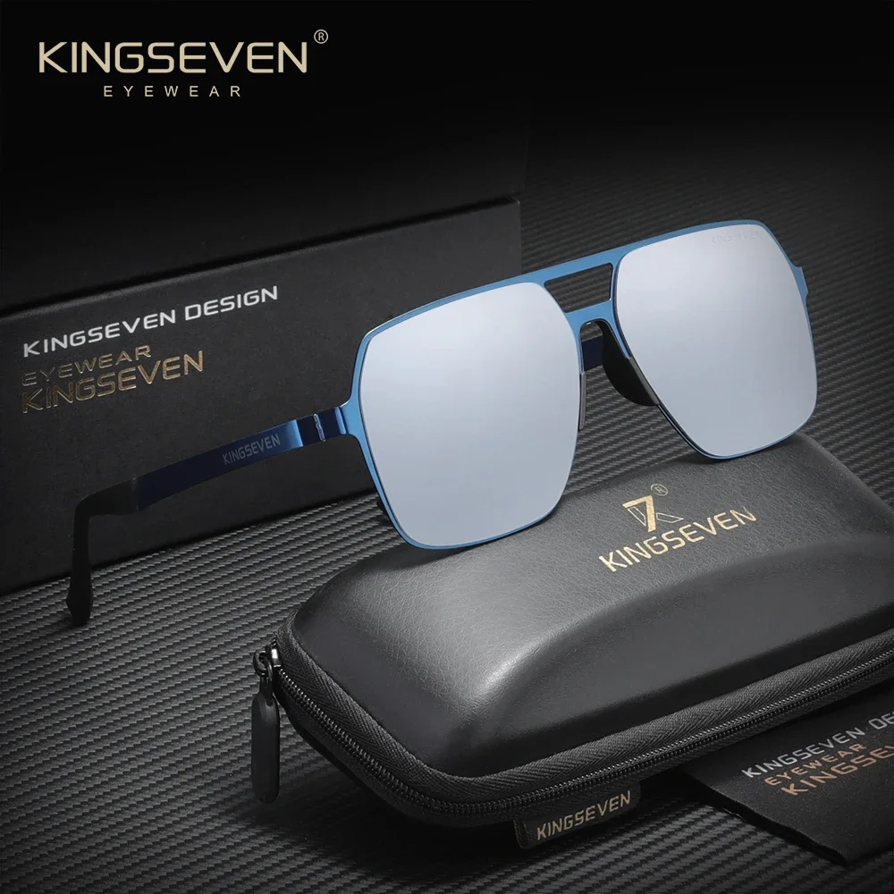 

Солнцезащитные очки KINGSEVEN, квадратная большая оправа для мужчин и женщин, поляризационные защитные очки UV400, модные повседневные очки для вождения на открытом воздухе