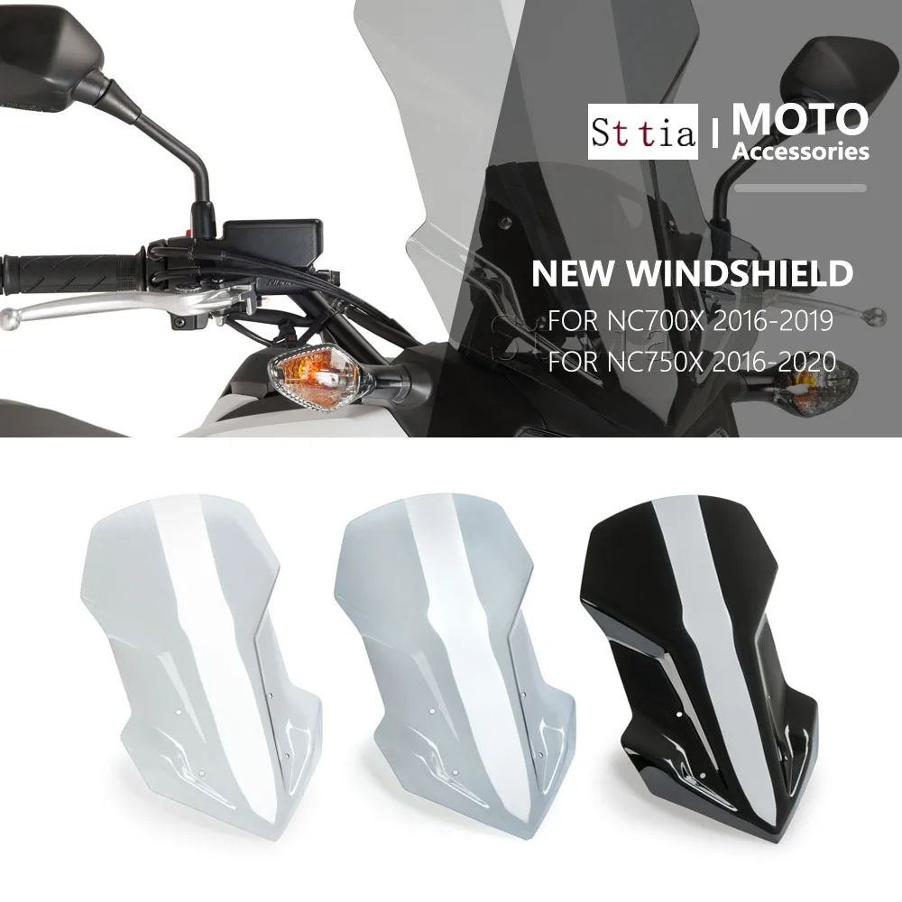 

Windshield For Honda NC700X NC750X 2016-2020 Motorcycle Parts Front Windshield Acrylic Wind Shield Screen Deflectors