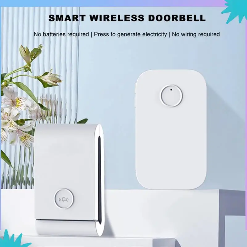 ABZW 433 МГц самогенерирующийся беспроводной дверной звонок 38 мелодий Dingdong дверной звонок пейджер для пожилых людей для умного дома