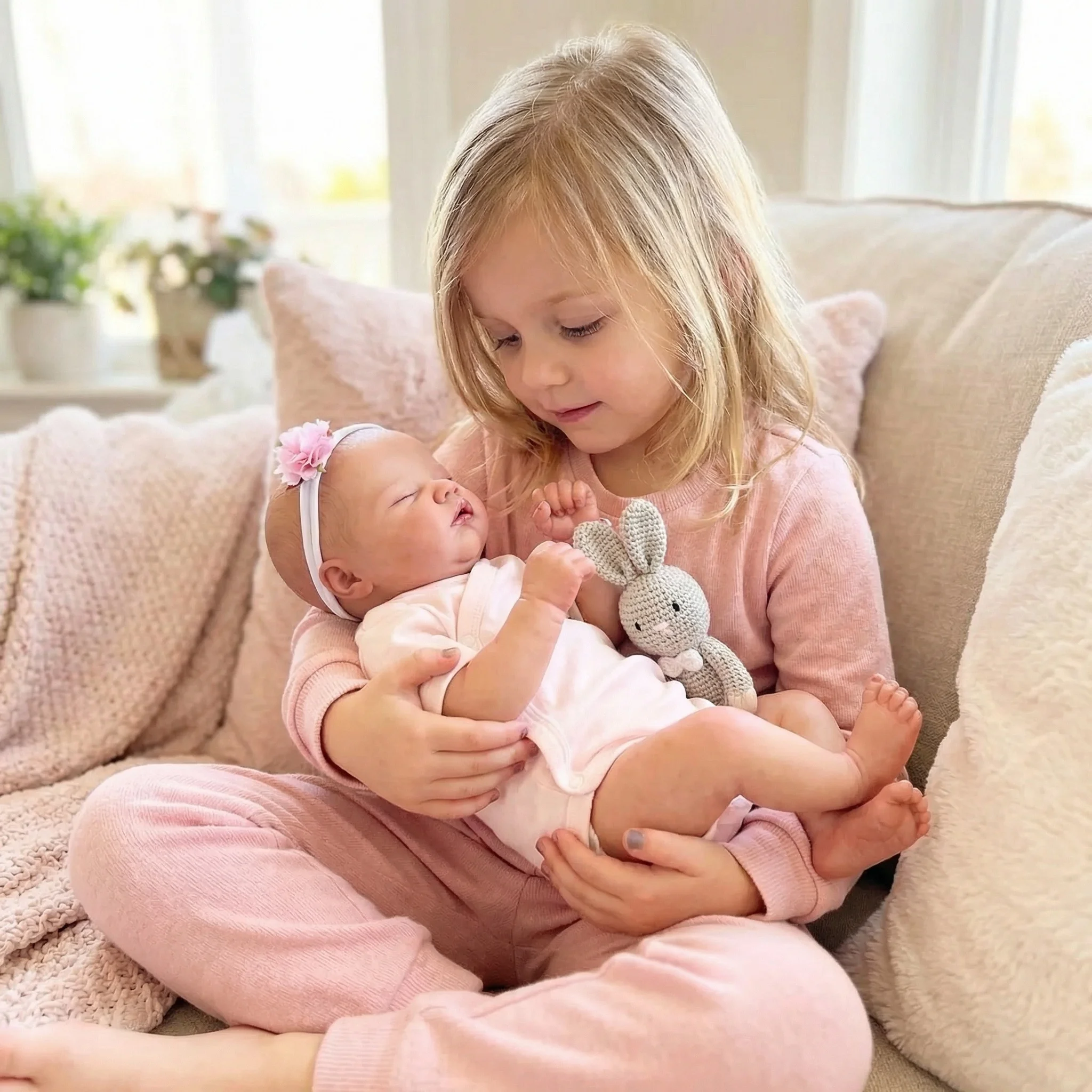 NPK19 inch  Already Painted Finished Reborn Doll Quinbee Sleeping Baby Doll With 3D Skin  Painting with Visible Veins
