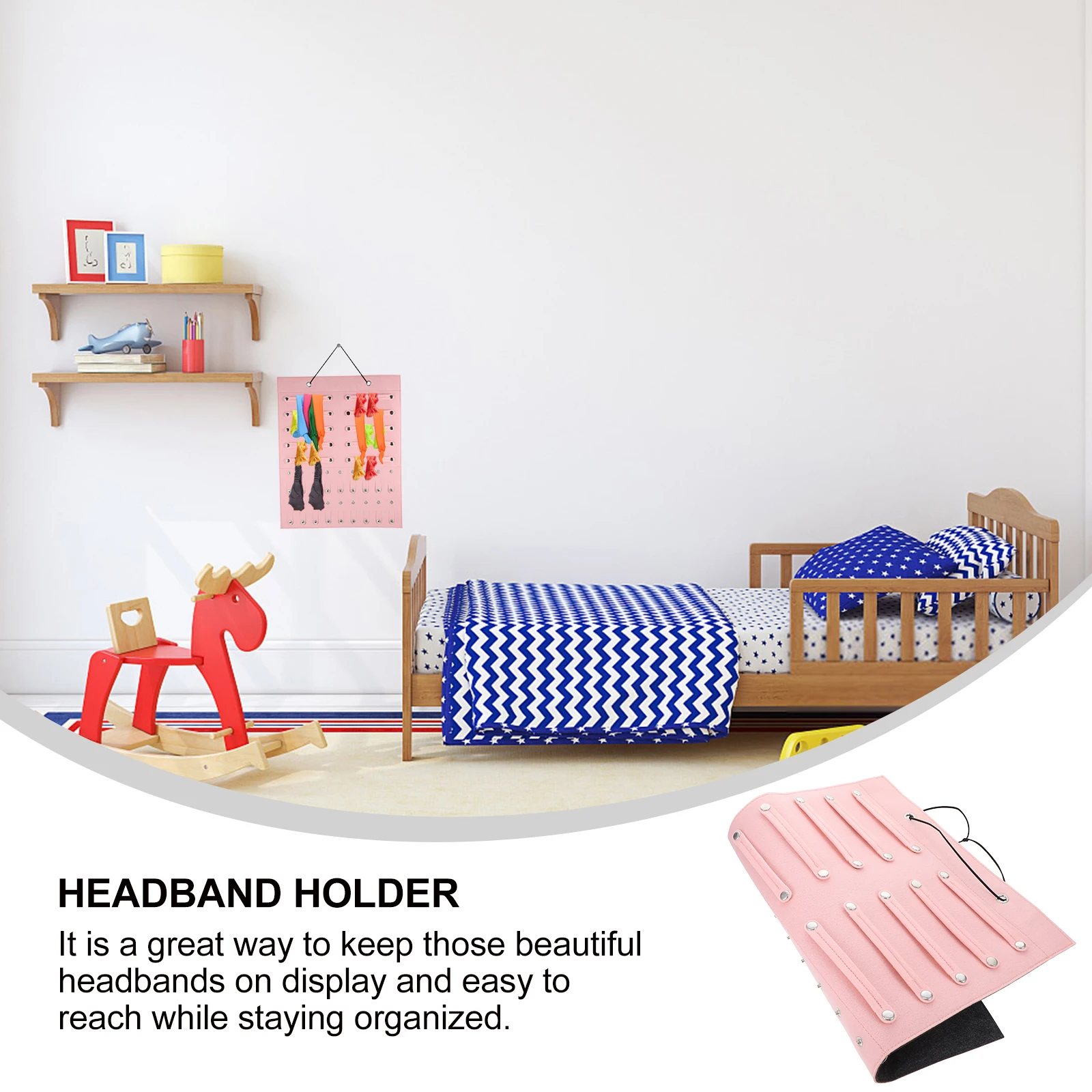 

Jewelry Storage Bag Hair Bow Holder Organizer for Girls Hanging Band Accessories Jewellery