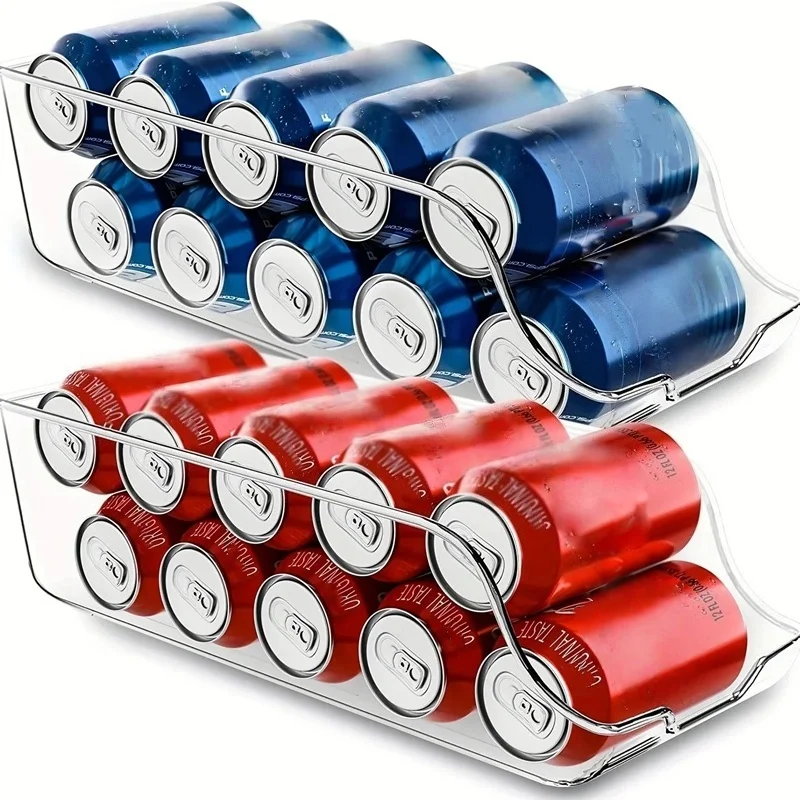 1 PC Küche Lagerung Dosen Soda Dosen Lagerung Dosen Kühlschrank Gefrierschrank Organisatoren Küche Zubehör Transparent Lagerung Rack
