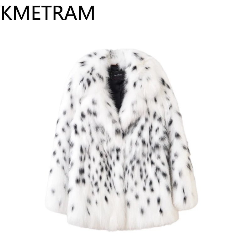 معطف فرو الثعلب الطبيعي 100% من KMETRAM سترة نسائية فاخرة متوسطة الطول من الفرو الحقيقي شتاء جديد في معاطف 2025 ملابس نسائية