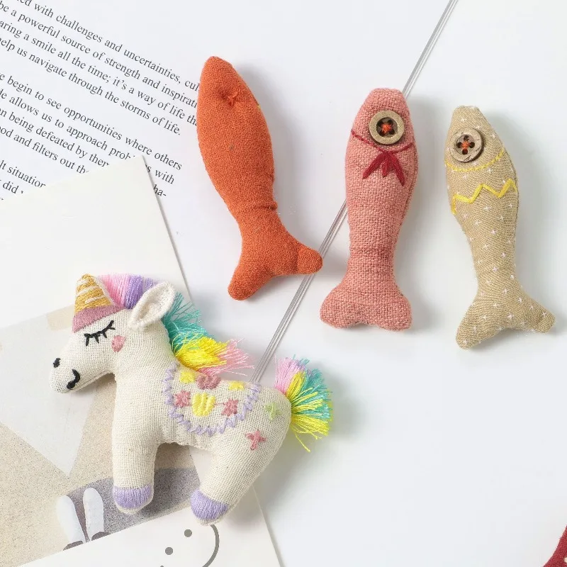 Fabric Brooch Stuffed Cotton Pony Fish Dog Tree Cartoon DIY Clothing Pin Handmade Cute Super Premium Soft Portable Lightweight