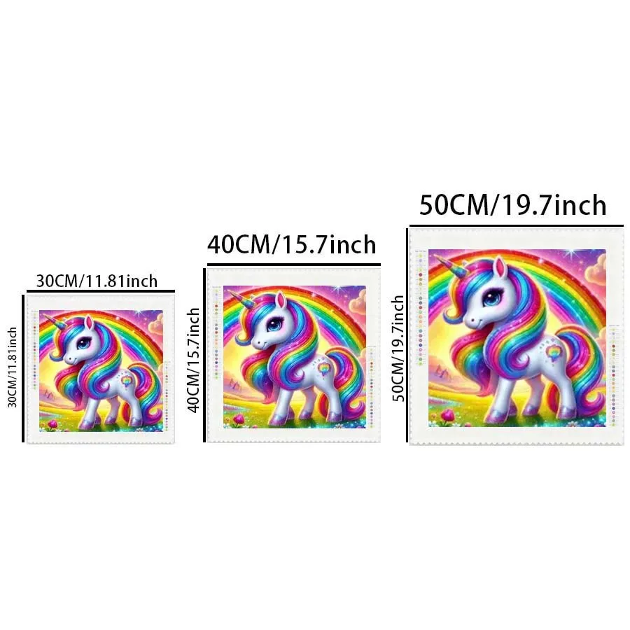 1 piece 5D DIY flocking cloth, special drill, diamond painting kit, unicorn, rainbow, pattern mosaic, diamond art