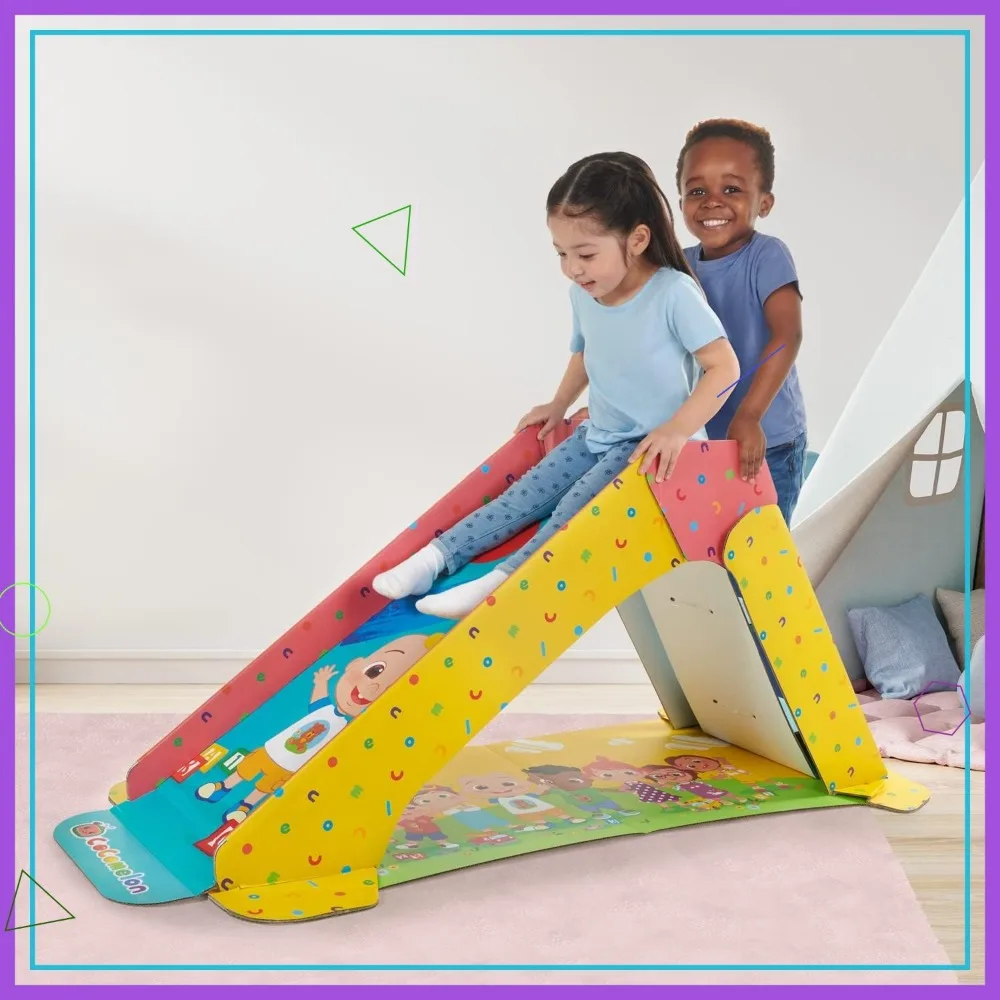 

Foldable Indoor Toddler Slide - Cardboard Playground for Kids Ages 2-5, Easy Storage & Portable