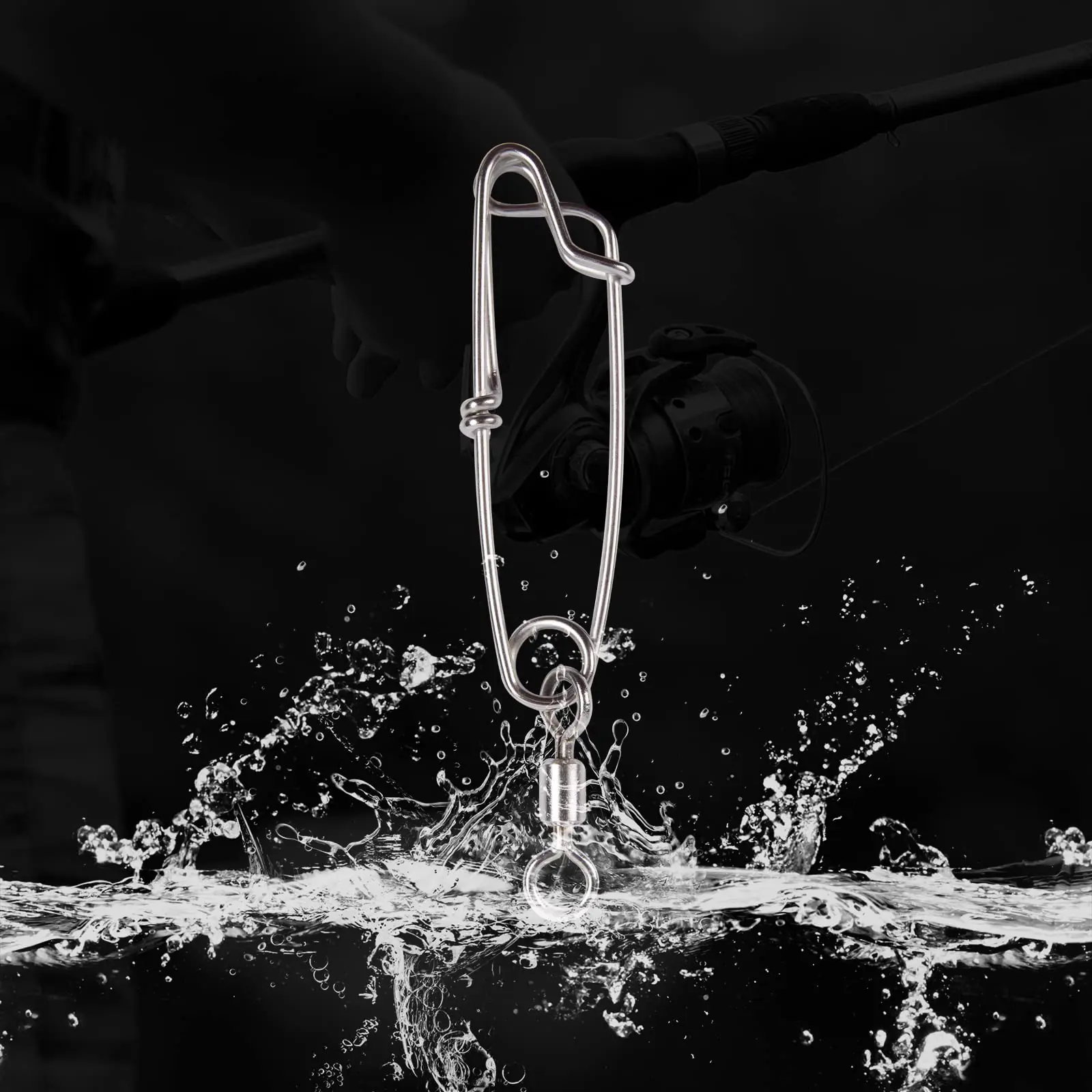 Goture 5pcs/pack 1#/2#/3#/4#/5# Bearing Fishing Swivels Snap Rolling Connector Swivel With Hooked Snap Fishing Accessories
