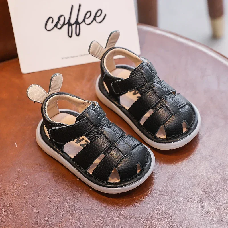 Summer Baby Girls Boys Sandals Infant Toddler Shoes Genuine Leather Soft Bottom Kids Children Beach Sandals Size 14-23