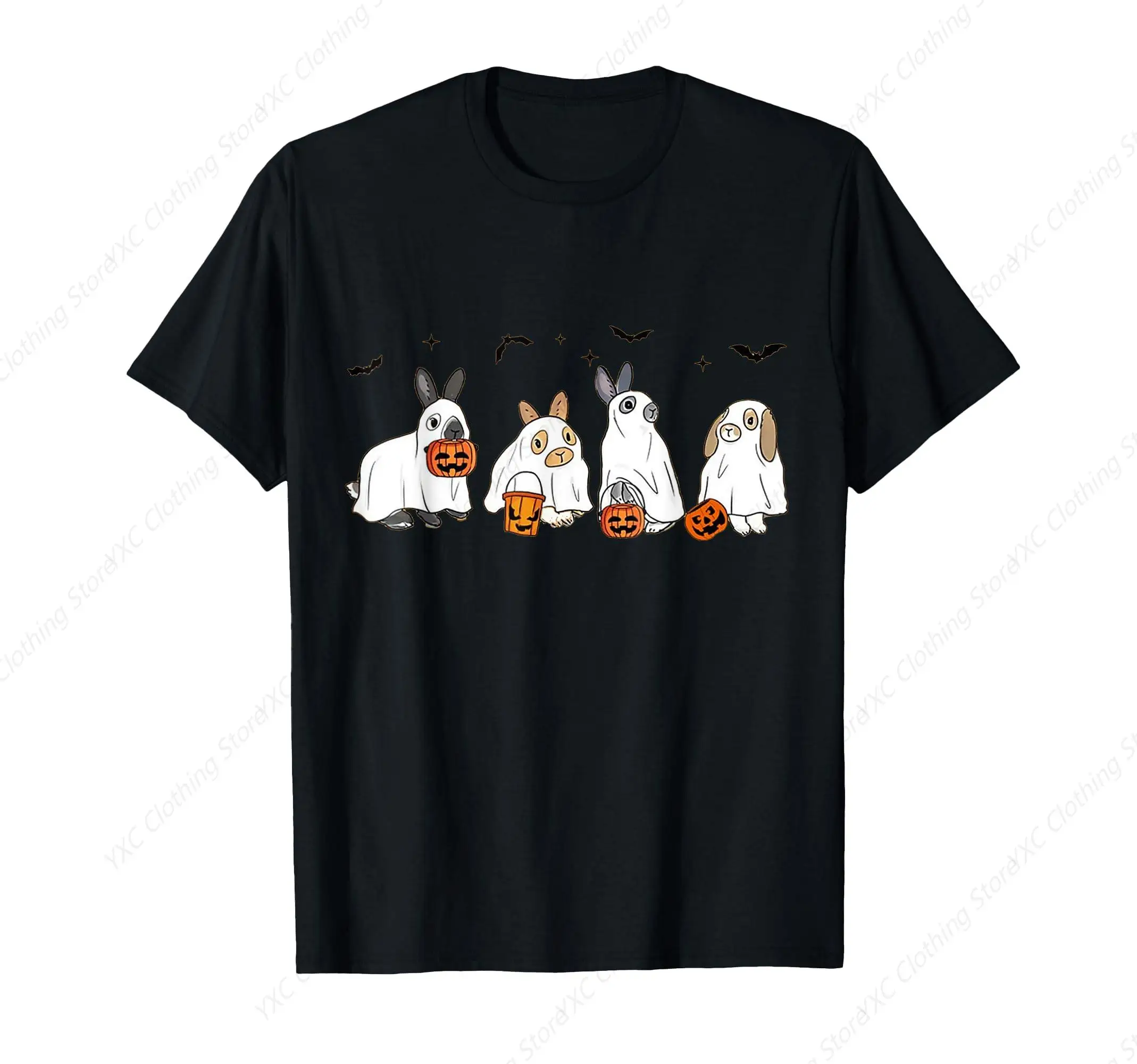 Cute Fall Ghost Bunny Rabbit Halloween Costume Spooky Season T-Shirt