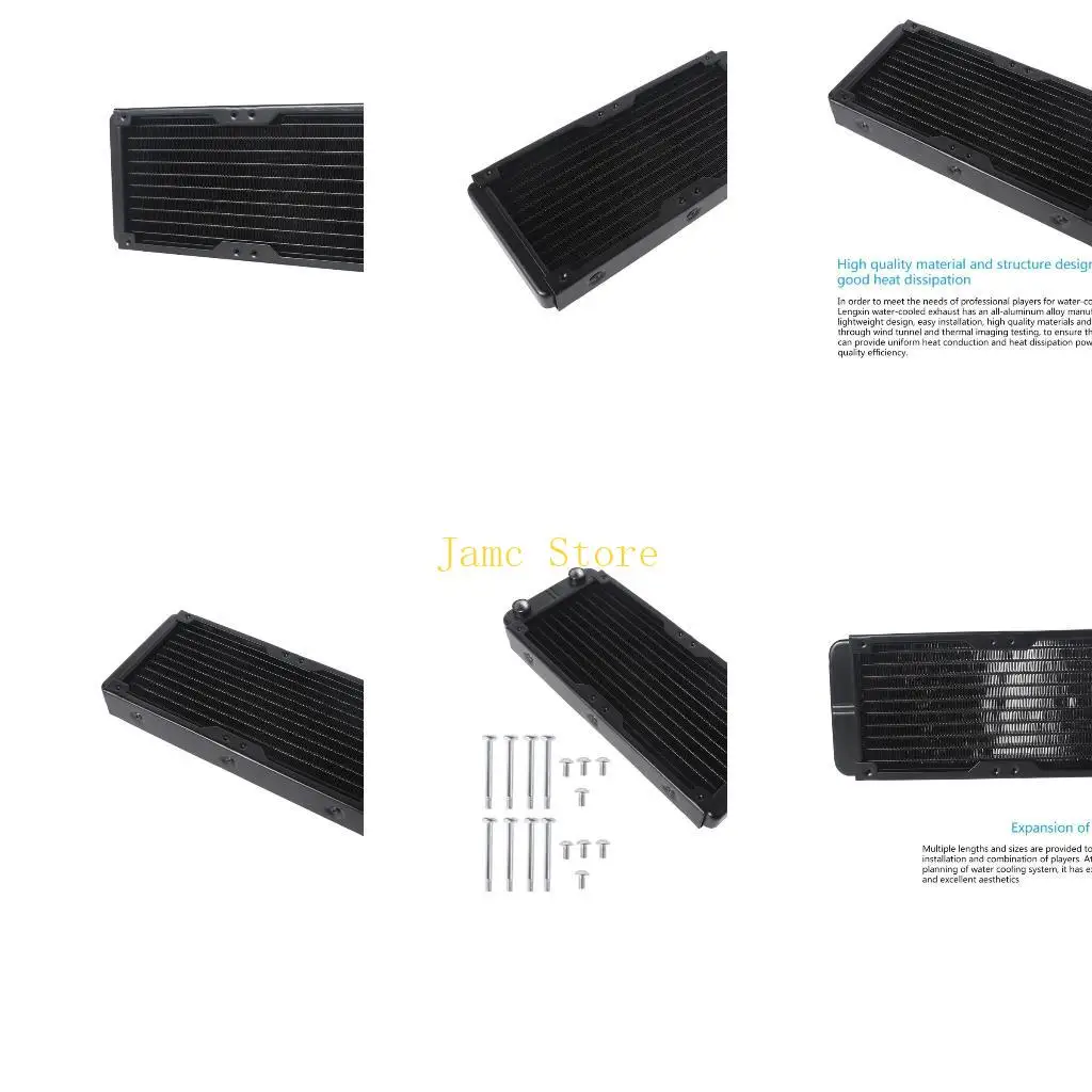 LX0B Water Cooling Computer Radiator 10 Pipe Aluminum Heat Exchanger Liquid Cooling Heat Sink for CPU PC Water Cool System