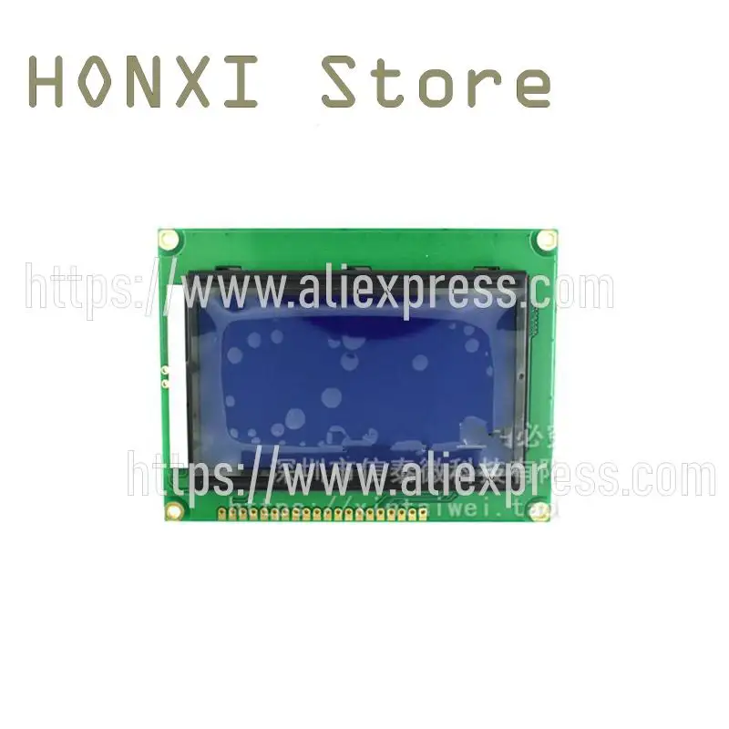 1PCS Blue screen LCD12864 display with backlit LCD screen with Chinese word stock 12864-5 v parallel to serial ports