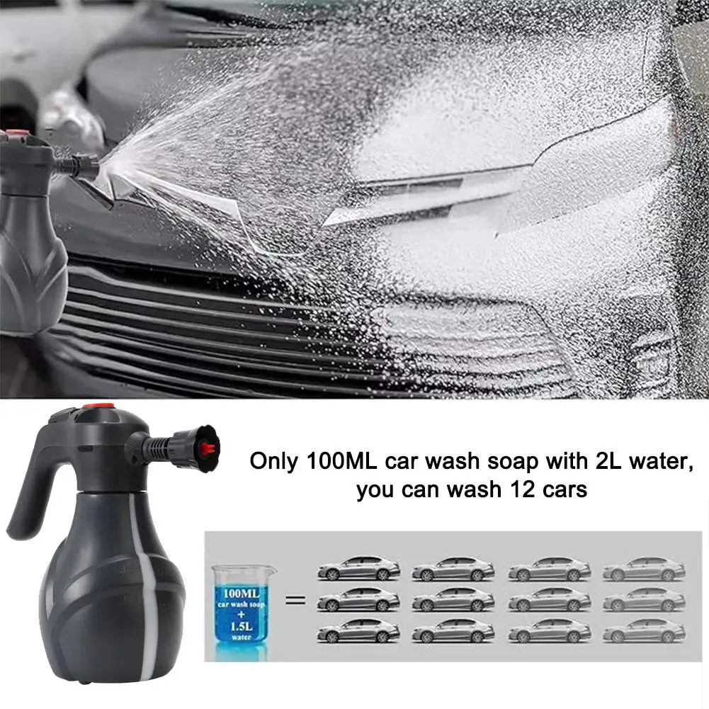 2L Car PP Electric Foam Spray High Pressure Car Wash Cordless Area Ultra 75 Sprayer Spray Degree 2 Angle Optional Modes Wid E5P3