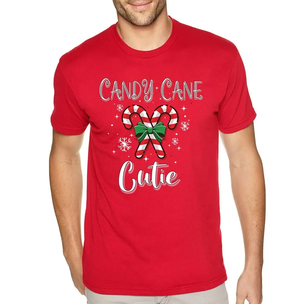 Apparel Men's Tee Candy Cane Cutie Christmas Santa Xmas Crewneck T-shirt Anime Graphic T-shirts For Men