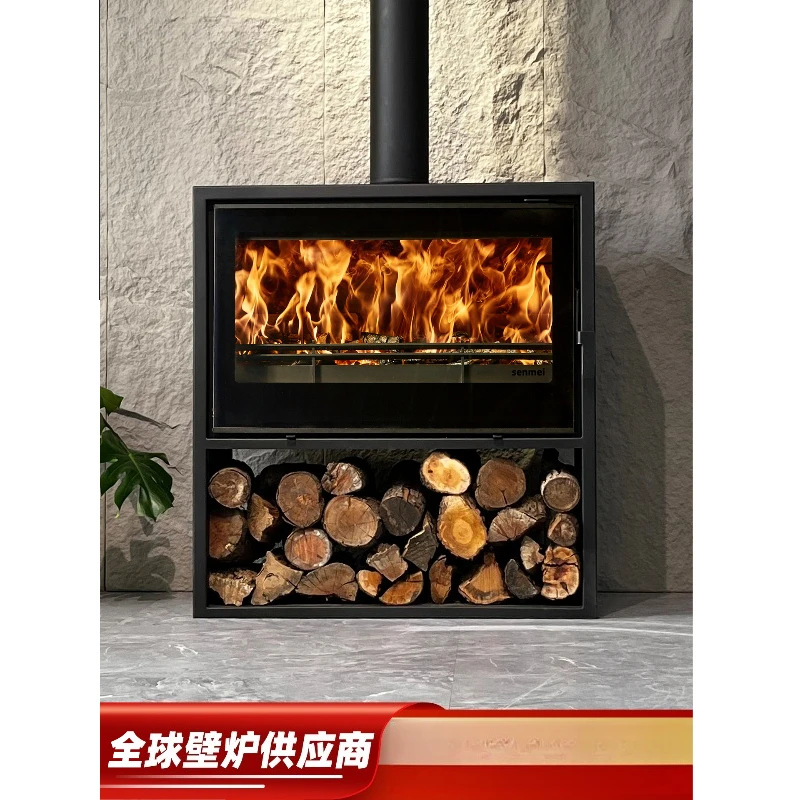 

European Style Steel Plate Real Fire Fireplace Wood Burning Stove Heating Stove for Homestay Villa