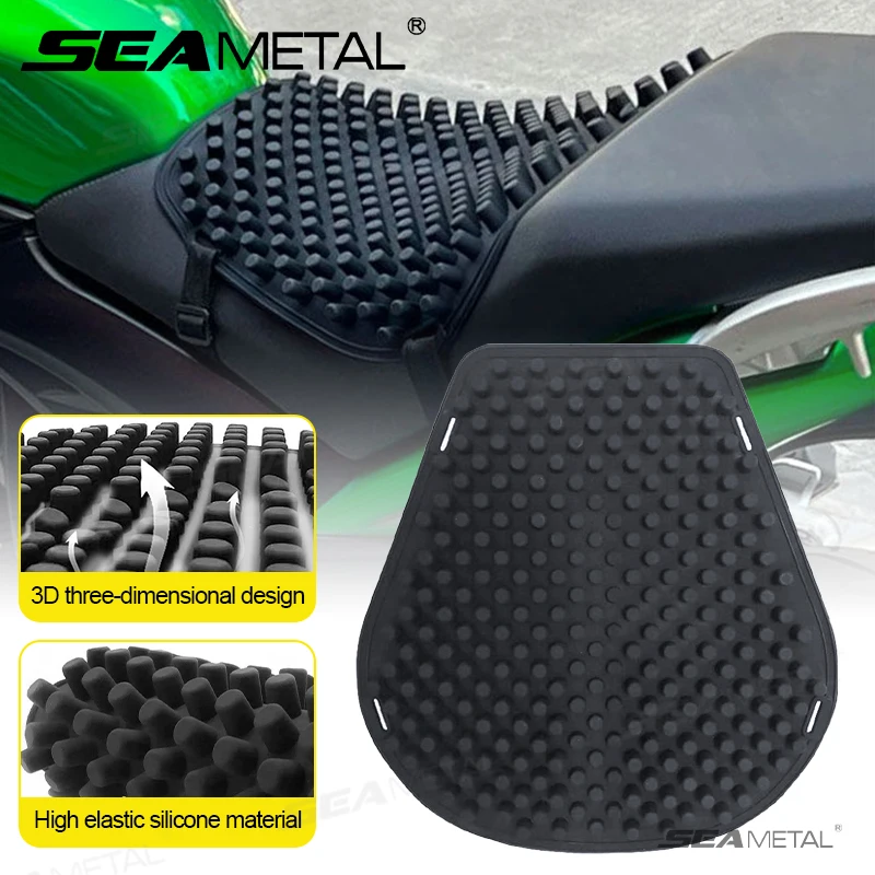 

SEAMETAL Motorcycle Silicone Seat Cushion Breathable Seat Covers for Electric Vehicles Autocycle 3D Gel Comfortable Seats Mat