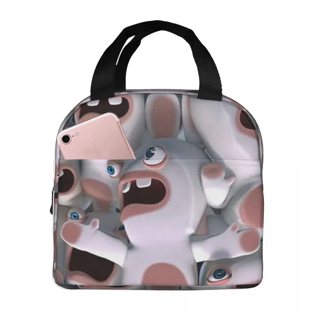 

Reusable Food Bags Crowded Leakproof Insulated R-Rabbids Invasion Outdoor Food Container For Students School&Office