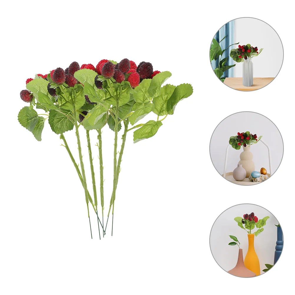 

6pcs Simulated Artificial Fruits Realistic Decor Simulation Waxberry Home Accessories Food Display Props Long Lasting