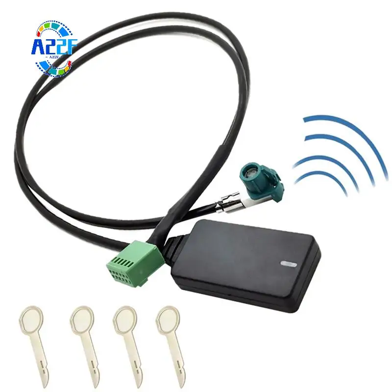 

A22F-DC12V 12-контактный автомобильный беспроводной адаптер AUX Bluetooth 5,0, автомобильный Bluetooth-адаптер громкой связи, аудиокабель для A3 A4 B8 B6 A6