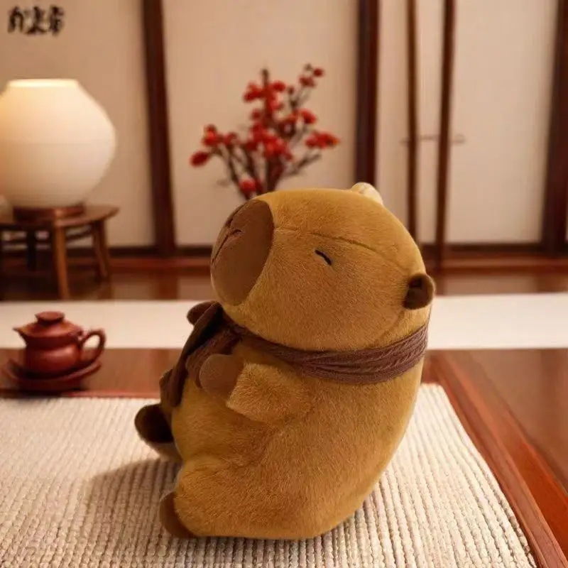 

25-30CM Hot Plush Stuffed Doll Cute Scarf Pufferfish Plush Kawaii Animal Toy Children's Birthday Gift Capybara Doll Kids Toys