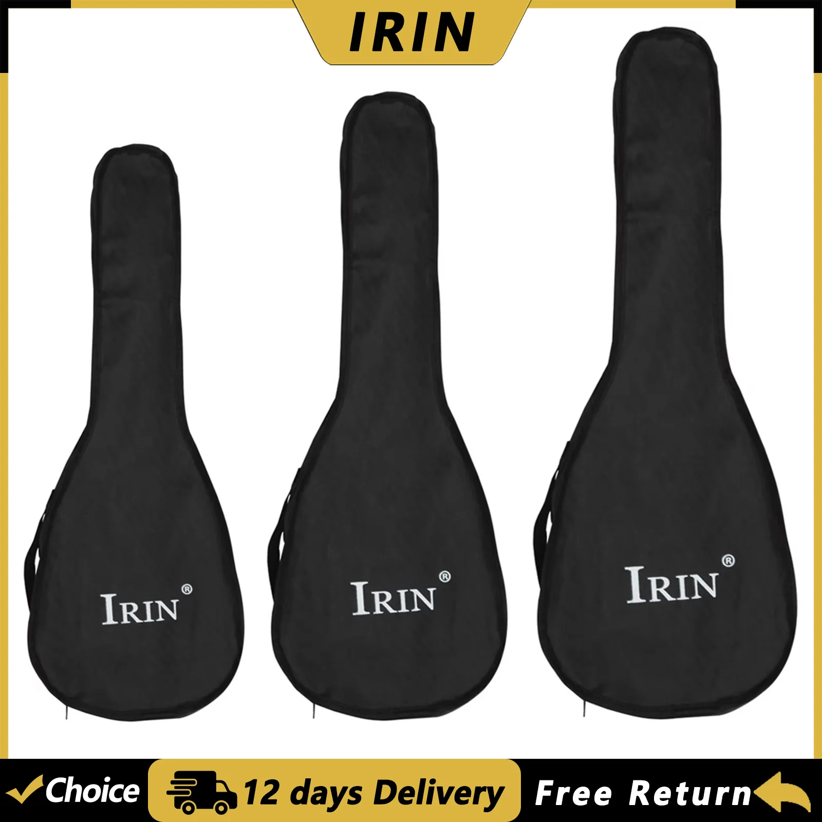 IRIN 21/23/26 Zoll Ukulele-Gitarrentasche, wasserdichtes Oxford-Tuch, hawaiianische Gitarrentasche, Saiten, Instrument, Gitarrenteile und Zubehör