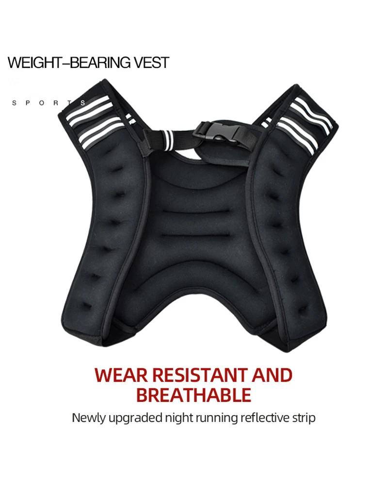 Weight-bearing Vest Adjustable Workout Equipment Strength Training Fitness Weighted Exercise Vest Outdoor Breathable  Jacket