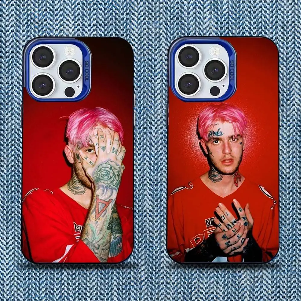 

Rapper L-Lil R-Peep Phone Case For iPhone 16,15,14,13,12,11,Mini,Pro,SE,MAX Blue Matte Silicone Cover