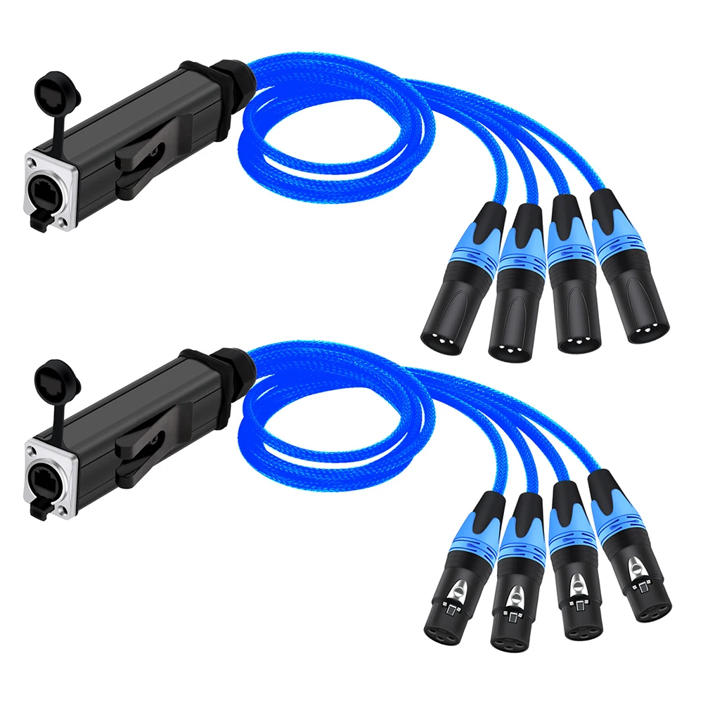 0.5M-5M 1 Pair Network Extender XLR To Ethernet Adapter 3-Pin Multi Network Stage, XLR Male And Female Cable Stage Audio RJ45