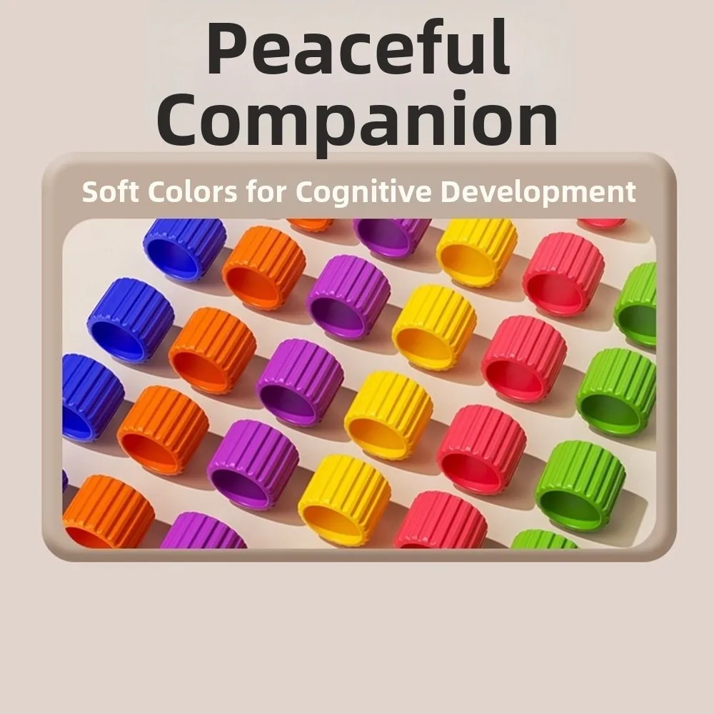 Plastic Color Stack Challenge Game Reusable Color Matching Stacking Rainbow Rings Hand Eye Coordination Stacking Puzzle