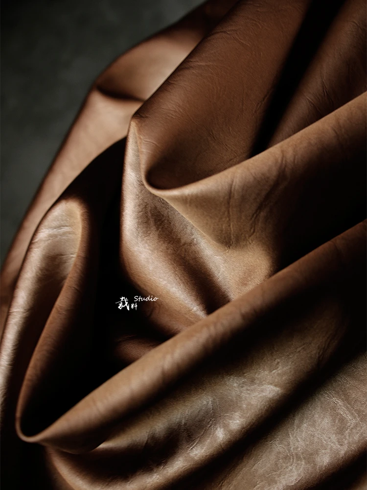 Polyester Fabric Brown Satin New Chinese Style Clothing Fabrics for Sew Polyester Material Diy Sewing By The Meter Cloth