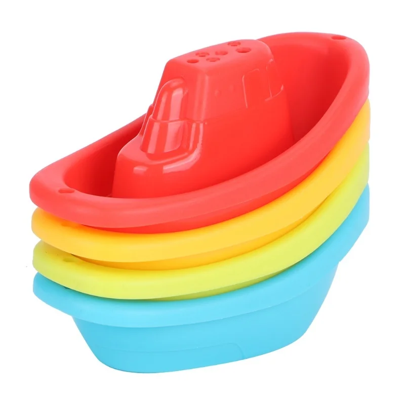 4개입 욕실 플로팅-쉽 장난감 어린이 목욕 수영 놀이 보트 재미있는 교육용 장난감(플로팅쉽)