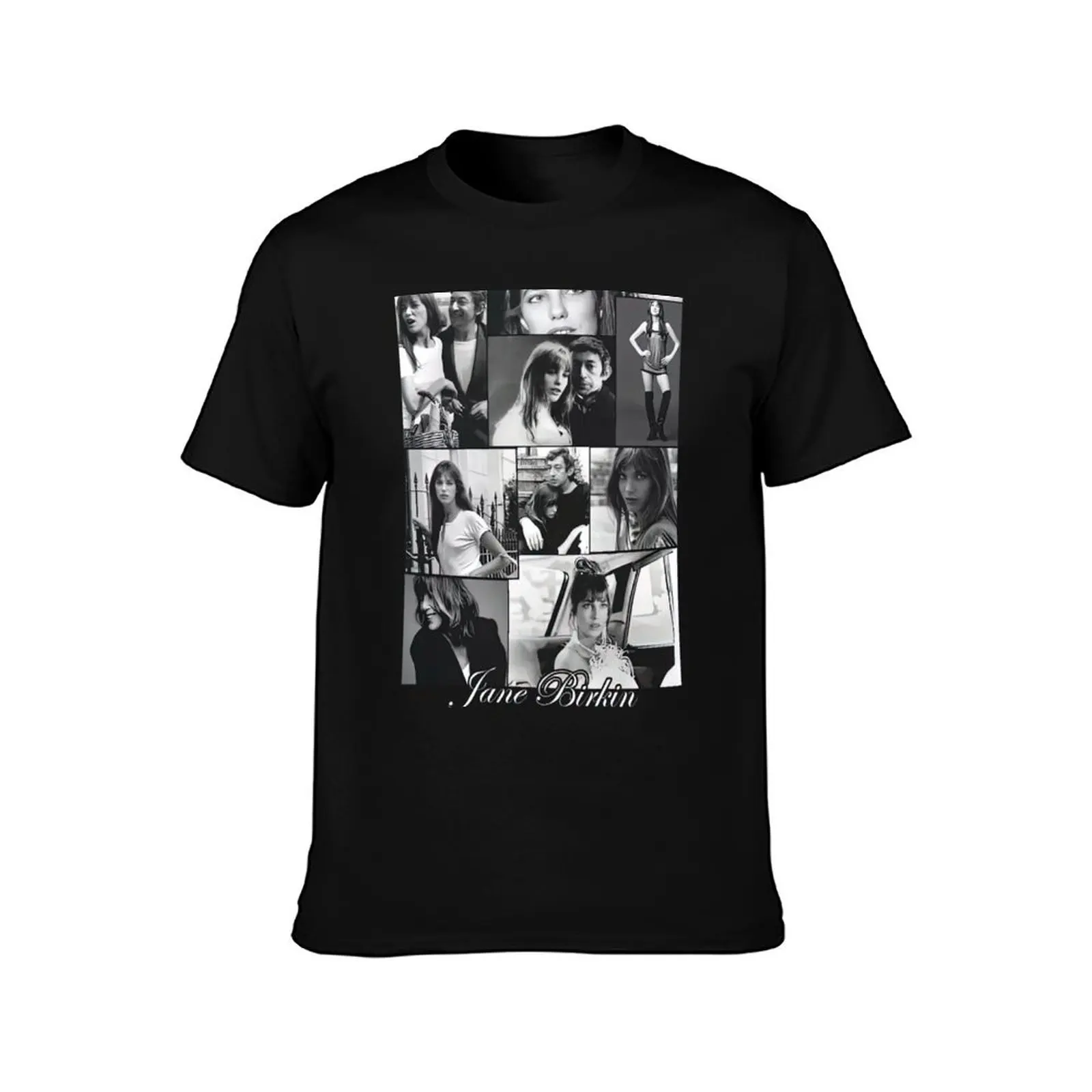 JANE BIRKIN - BLACK Jane and Maggie T-Shirt Summer Casual Cotton Tee Oversized Streetwear Tops Vintage Graphic Print