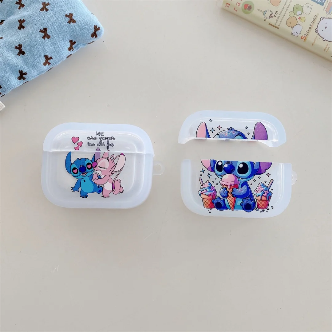 لطيف ديزني غرزة الملاك حقيبة سماعة الاذن قلادة ل AirPods برو 2nd الجنرال غطاء الكرتون ل AirPods 1 2 3 4 حالات وقائية