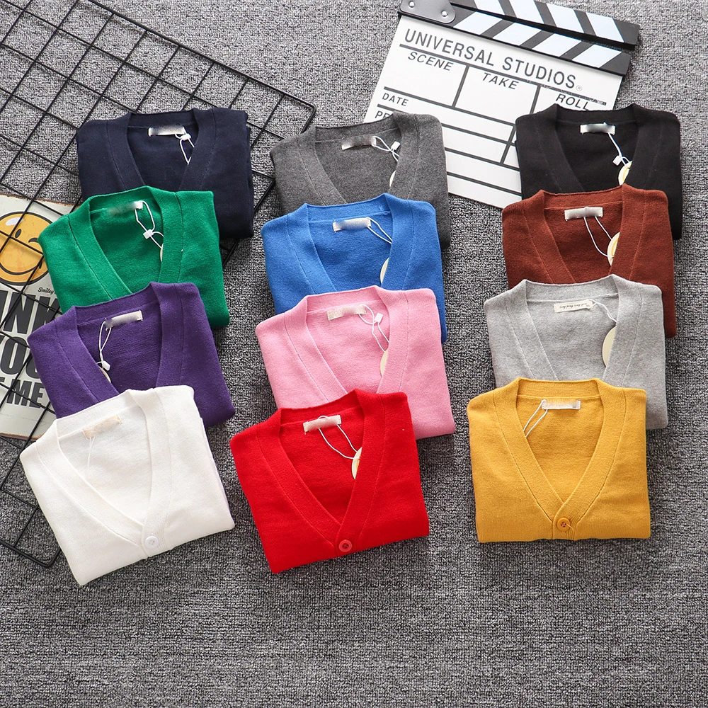 

2024 New Children Long Sleeve Boys Girls Boys Base Shirt 9M-8Years Spring Autumn Candy Color Baby Boys Girls Knitted Sweaters