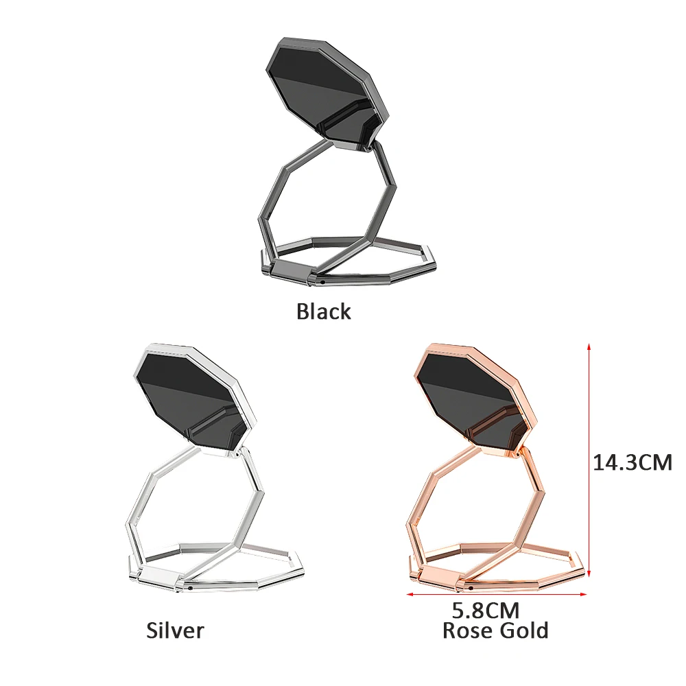 360 Rotation Mobile Phone Stand Foldable Back Ultra Thin Phone Ring Holder Multi Angle Portable For Desk Metal Finger Kickstand