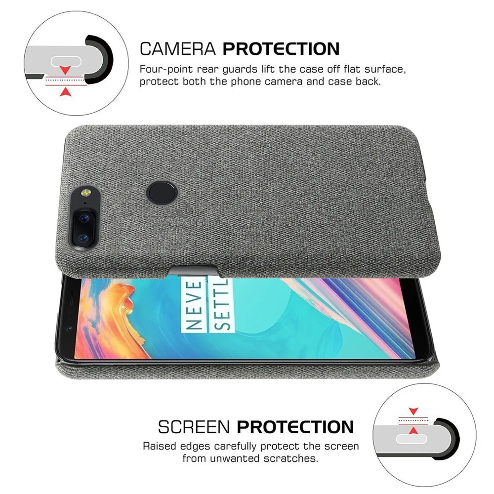 Cloth Cases For Oneplus 5T Case Case Slim Retro Cloth Hard Phone Cover For One Plus A5010 5 T Capa 1 + 5T 1+5 Funda Coque